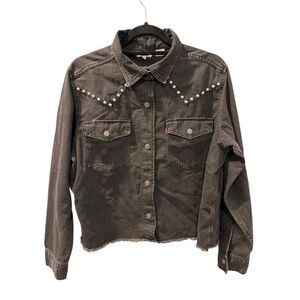Levi's Daniela Western Studded Long Sleeve Size Medium Women's Denim Shirt Black